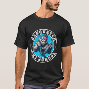 T-shirt École de ski Sasquatch Bigfoot drôle de ski