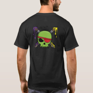 T-shirt École Skull Crossed Peinture Brosses École