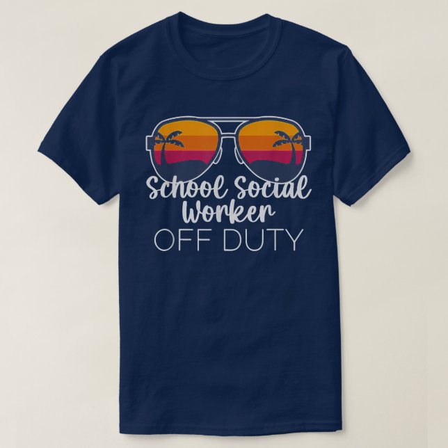 T-shirt École Social Travailleur hors service Lunettes de  (Design devant)