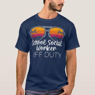 T-shirt École Social Travailleur hors service Lunettes de 
