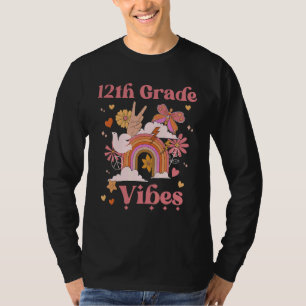 T-shirt École Vibes de 12e année Super Retro Boho Rainbow