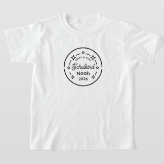 T-shirt Écolier de première année 2026 avec nom retour à