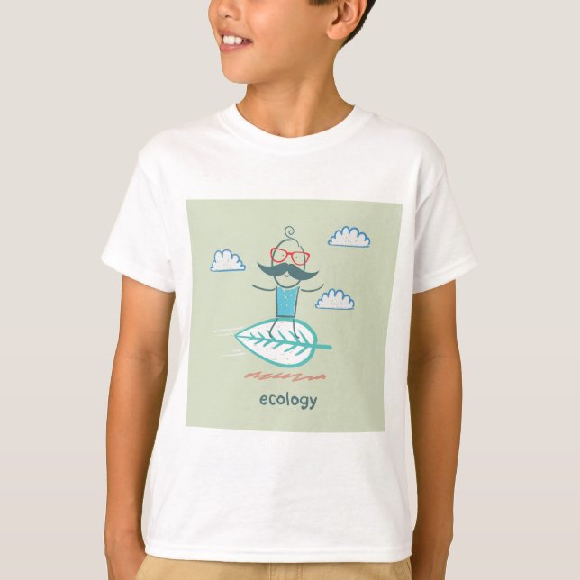 T-shirt Ecology Surfer Sustainable Life Hipster (Devant)