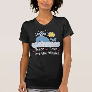 T-shirt Économies d'amour de paix les baleines V pur -