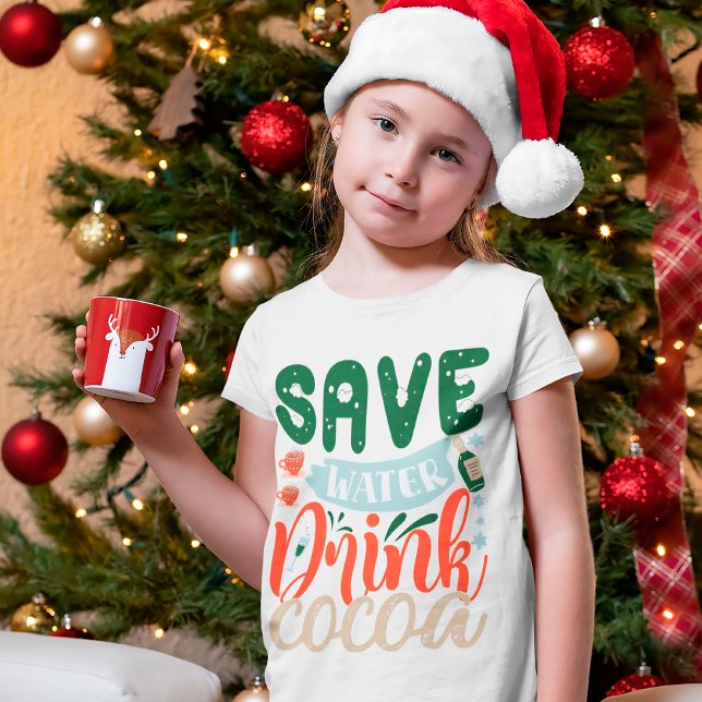 T-shirt Économisez de l'eau Boire du cacao Drôle Noël hive (Créateur téléchargé)