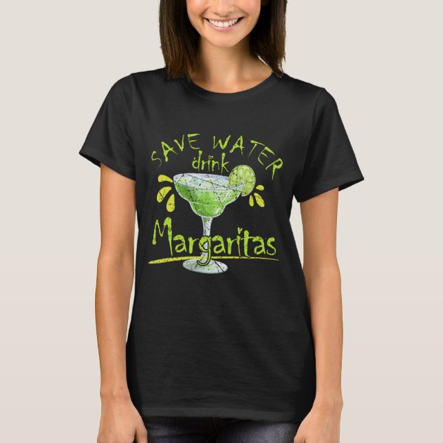 T-shirt Économisez de l'eau Boire Margarita Boire l'amour (Devant)
