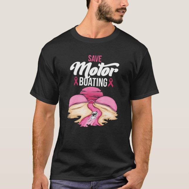 T-shirt Économisez Moteur Bateau Conscience du cancer du s (Devant)