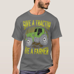 T-shirt Économisez Un Tracteur Voyager Un Agriculteur