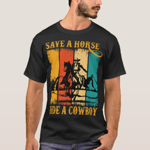 T-shirt Économisez Une Balade À Cheval Cowboy Cheval éq