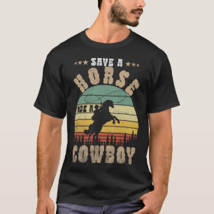 T-shirt Économisez Une Promenade À Cheval Un Cowboy Drôle 