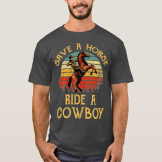 T-shirt Économisez Une Promenade À Cheval Un Cowboy Vintag