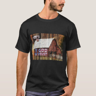 T-shirt Écorce rouge rustique avec verrou En Dieu nous fai