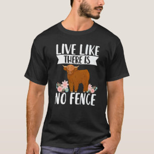 T-shirt Écossais Highland Cattle Cow Breeder Longhorn Live