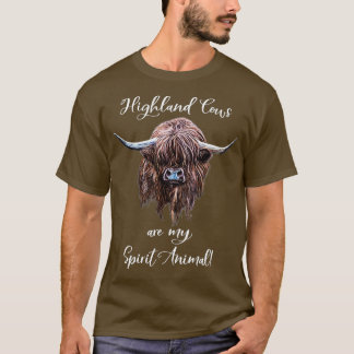 T-shirt Écossais Highland Cow Spirit Animal