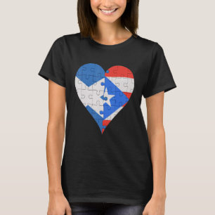 T-shirt Écossais Puerto Rican Drapeau Heart