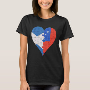 T-shirt Écossais Samoan Drapeau Heart