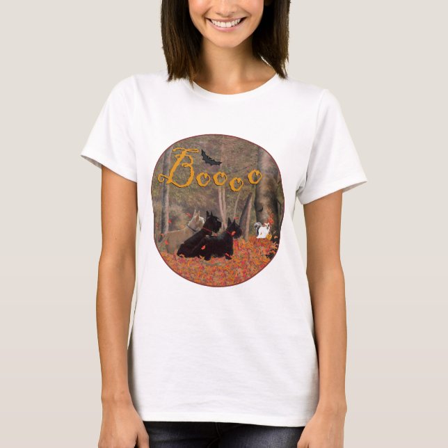 T-shirt Écossais Terrier Automne Design saisonnier (Devant)