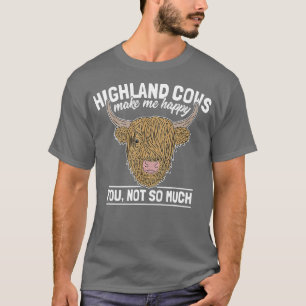 T-shirt Écossaise Vache Highland Funny Farmer Dire Cattle