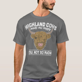 T-shirt Écossaise Vache Highland Funny Farmer Dire Cattle