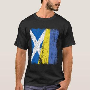 T-shirt Écosse Ukraine Demi-drapeau Héritage écossais ukra