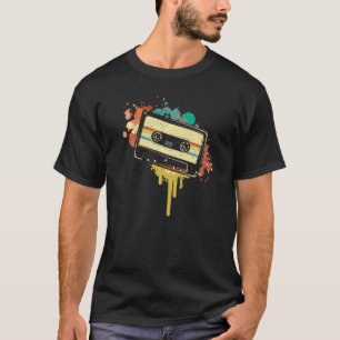 T-shirt Écouteurs de musique de bande vintage Cassette la