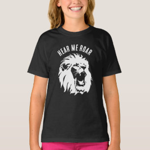 T-shirt Écoutez-moi le visage du lion rugissant