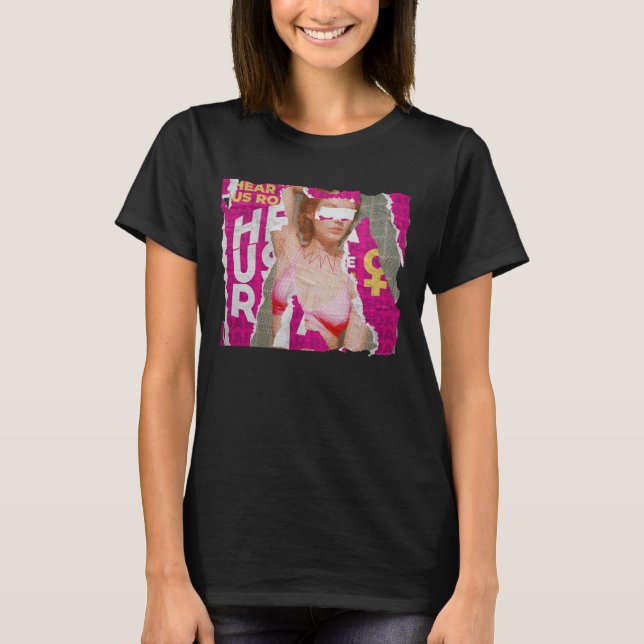 T-shirt Écoutez-nous Roar Womans Rights Magazine Collage (Devant)