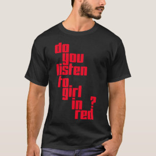 T-shirt Écoutez-Vous La Fille En Sac fourre-tout Rouge