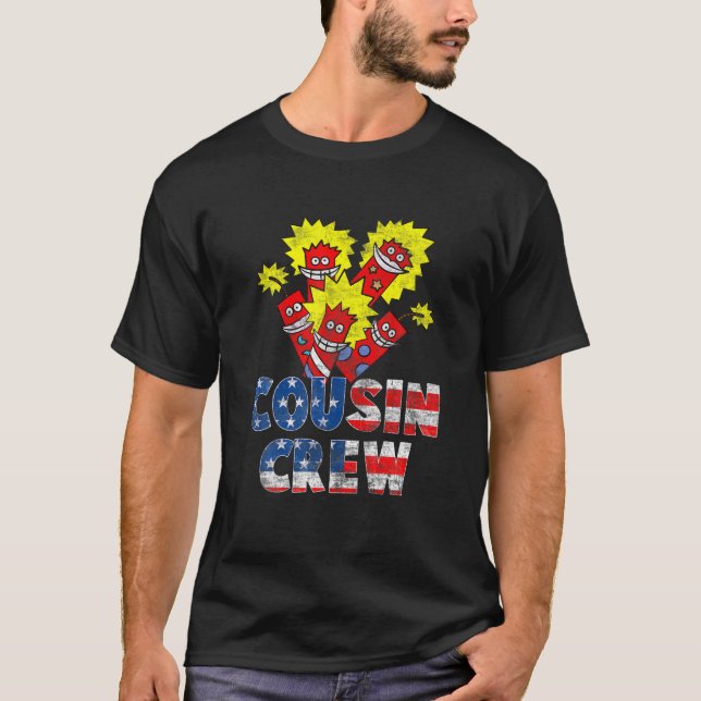 T-shirt Écran bleu blanc rouge Cousin (Devant)