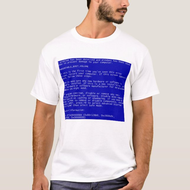 T-shirt écran bleu Windows de la mort (Devant)