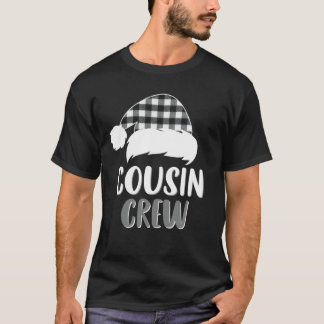 T-shirt Écran Cousin Blanc Plaid Santa Hat Famille Corresp