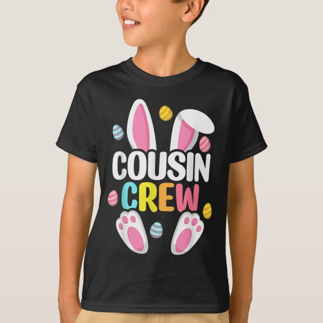 T-shirt Écran Cousin Famille De Lapin De Pâques Jumelé (Devant)
