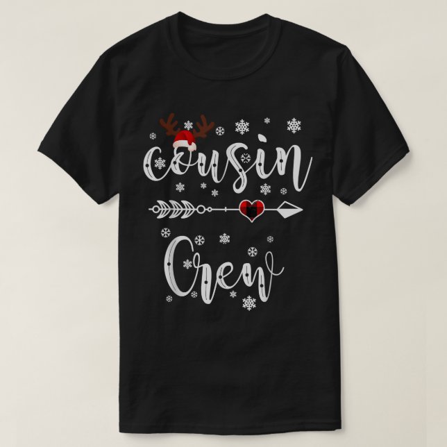 T-shirt Écran Cousin Reindeer Noël Santa Hat Correspondanc (Design devant)