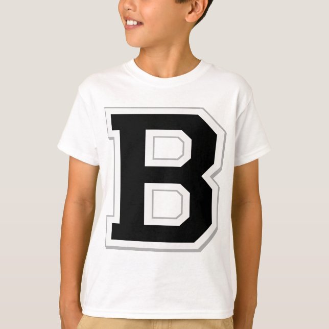 T-shirt Écraser la lettre initiale B Sweatshirt noir (Devant)