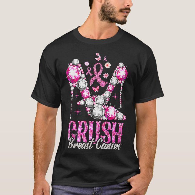 T-shirt Écraser le cancer du sein - Sensibilisation Bling  (Devant)