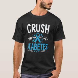 T-shirt Écraser le diabète Ruban bleu de sensibilisation P