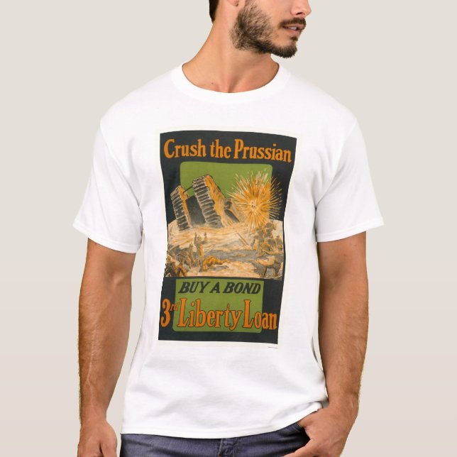 T-shirt Écrasez le prussien--Achetez un lien--3ème Prêt de (Devant)
