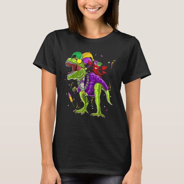 T-shirt Écrevisse à cheval rex dinosaure Mardi Gras bouffo (Devant)