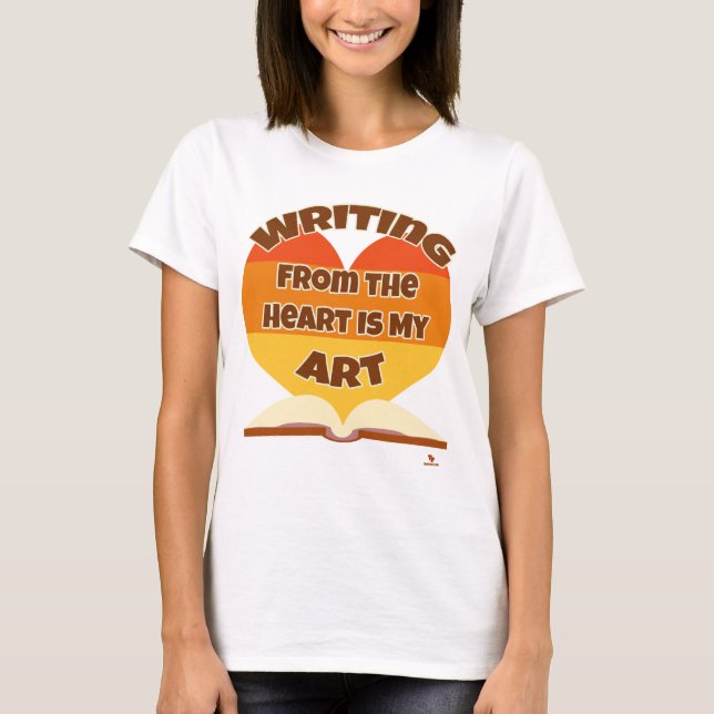 T-shirt Écrire du coeur est mon logo d'auteur d'art (Devant)