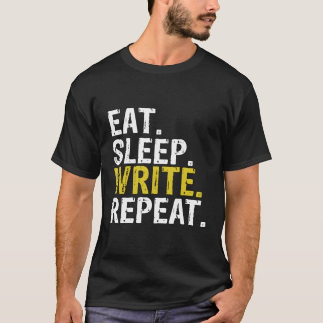 T-shirt Écrire une répétition d'écriture de veille (Devant)