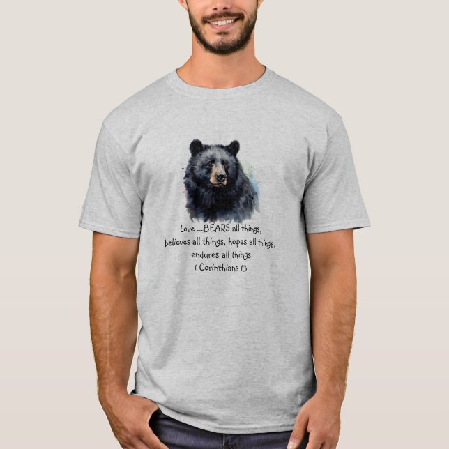 T-shirt Écriture 1 Corinthiens 13:4 L'amour est (Devant)