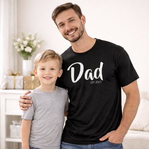 T-shirt Écriture blanche Papa établi