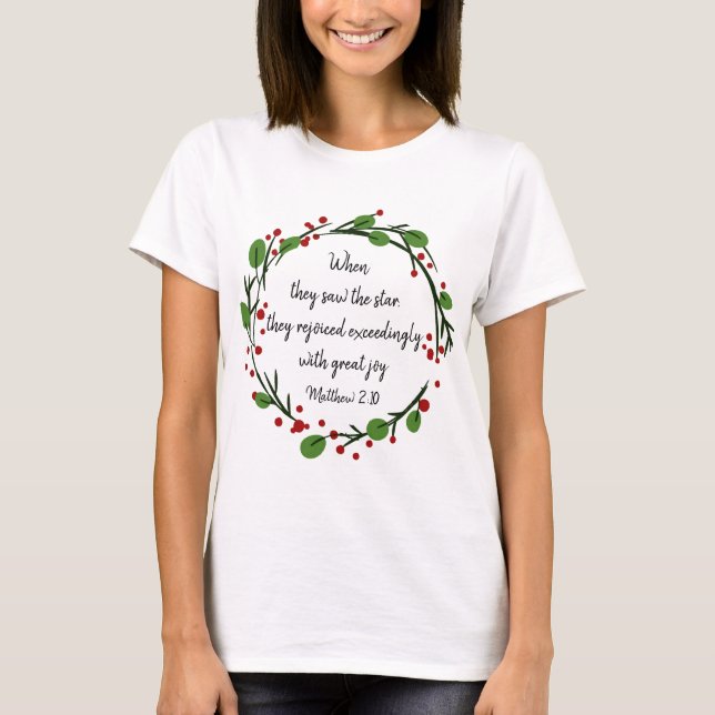 T-shirt Écriture inspirée de Noël chrétien (Devant)