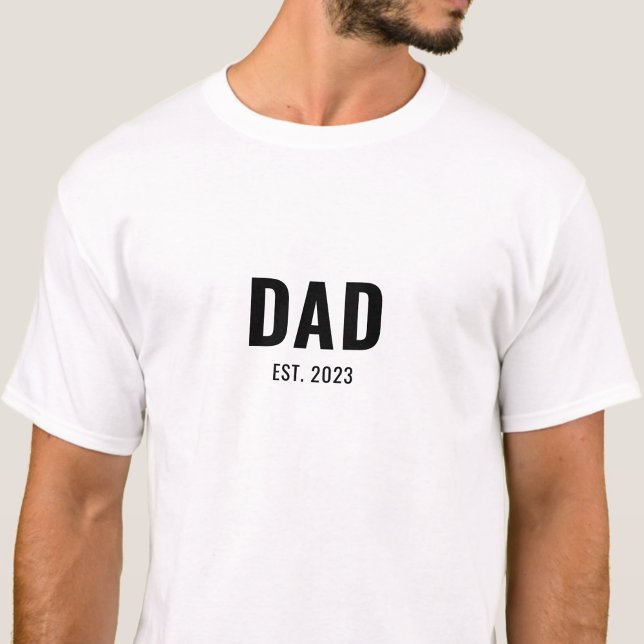 T-shirt Écriture noire établie Papa (Créateur téléchargé)