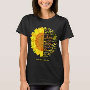 T-shirt Écriture Religieux Bible chrétienne Verse Sunflowe