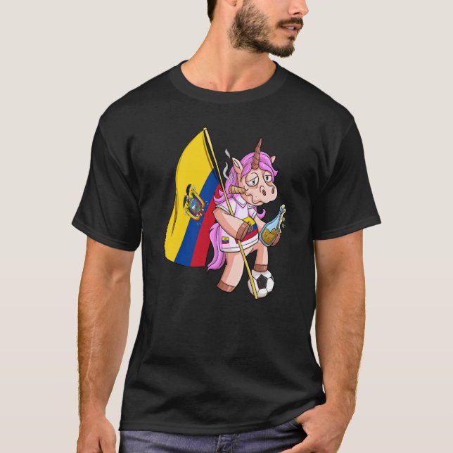 T-shirt Ecuador Party Unicorn (Devant)