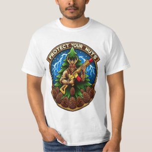 T-shirt Écureuil à caricature en fleur défendant les cônes