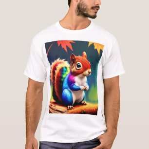 T-shirt Écureuil Assis Coloré Mignon-75463