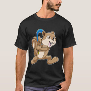 T-shirt Écureuil au hockey sur gazon avec bâton