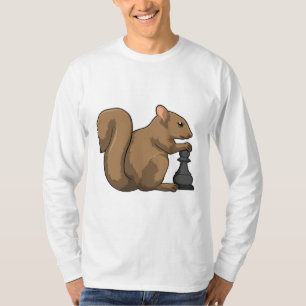 T-shirt Écureuil aux échecs avec pièce d'échecs Évêque